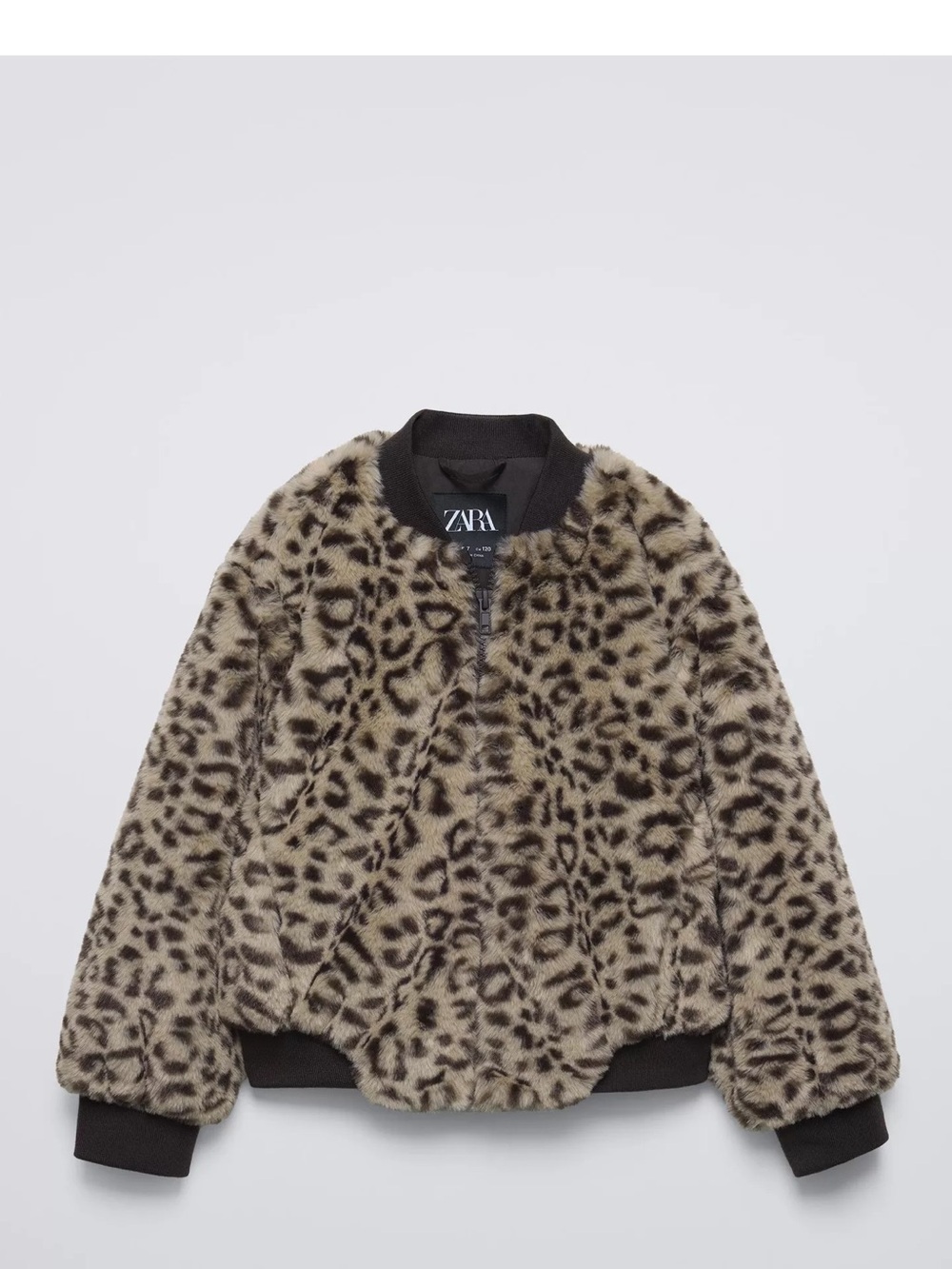 Zara Kids Leopard Faux Fur Bomber Jacket 9-10Y - Picture 10 of 10